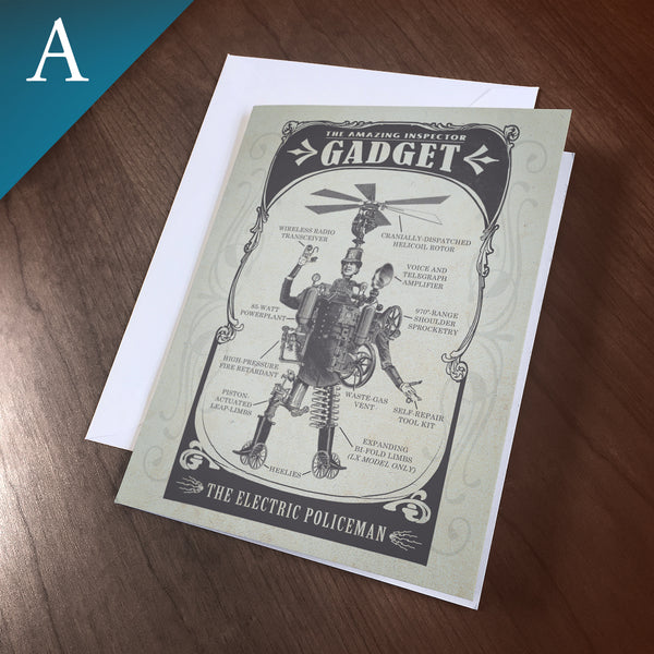 Greeting Card (Blank Inside) - “Gadget, The Electric Policeman”