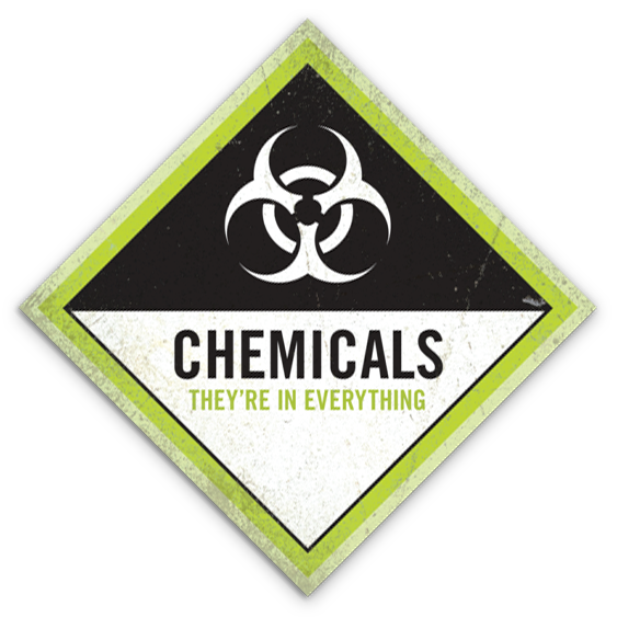 Chemicals: They’re In Everything sticker (4" square)