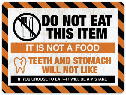 Do Not Eat This Item sticker (4.3" x 3.2")