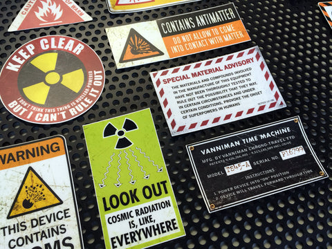 Hyperbolic Warning Stickers
