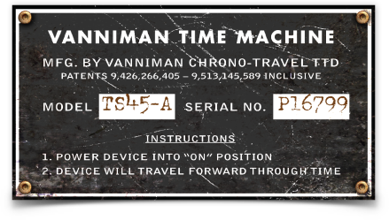 Vanniman Time Machine sticker (4.3" x 2.3")