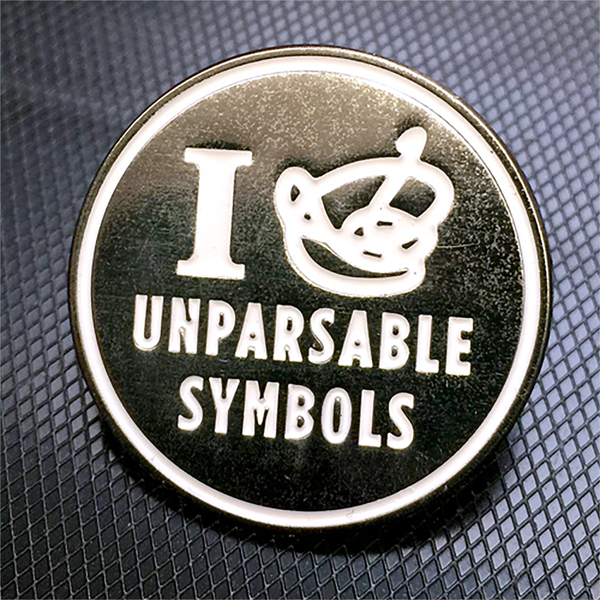 Enamel Pin - Unparsable Symbols