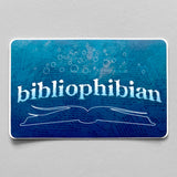 Bibliophibian sticker | Blue or Black (4.25" x 2.75")