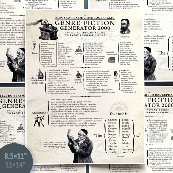 Print - Genre-Fiction Generator 2000 (Wondermark #554)