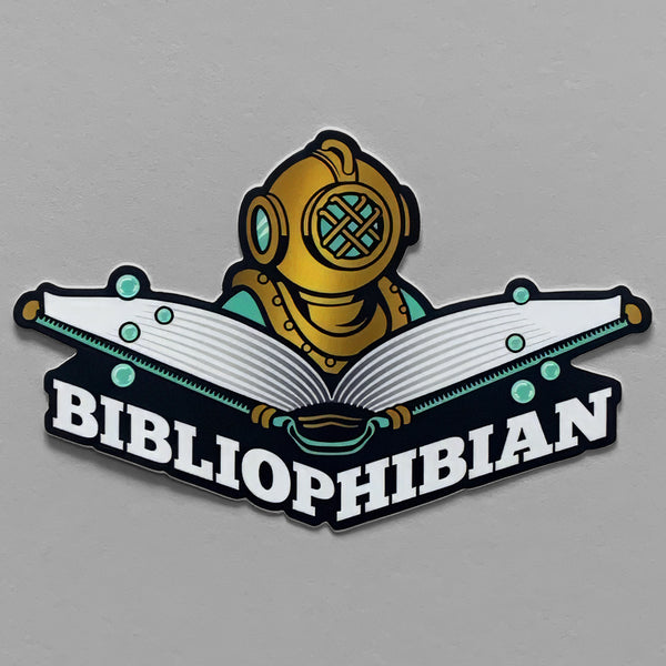 Bibliophibian (Diver) sticker (4" x 2.5")