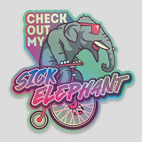 Check Out My Sick Elephant sticker (3.75" x 3.65")