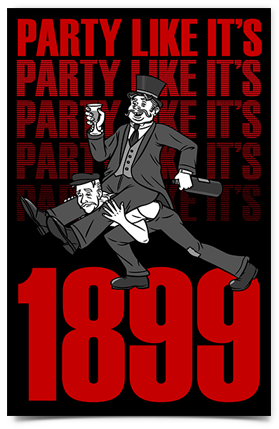 Party Like It’s 1899 sticker (2.75" x 4.25")