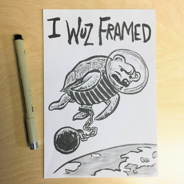 Drawing - I Wuz Framed (Pen & ink)