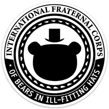 Fraternal Corps Of Bears In Ill-Fitting Hats sticker (3.5" circle)
