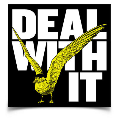 Deal With It Seagull sticker (4" square)